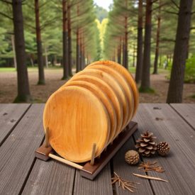 6 db Prémium Kör Tányér Praktikus Tartóval