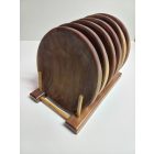 6 darabos feketedió tányérszett tartóval